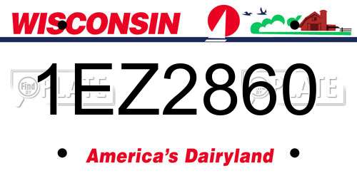 1EZ2860 Wisconsin License Plate