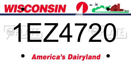 1EZ4720 Wisconsin License Plate