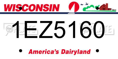 1EZ5160 Wisconsin License Plate