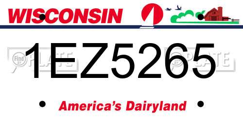 1EZ5265 Wisconsin License Plate