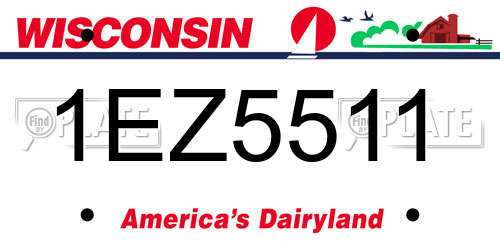 1EZ5511 Wisconsin License Plate