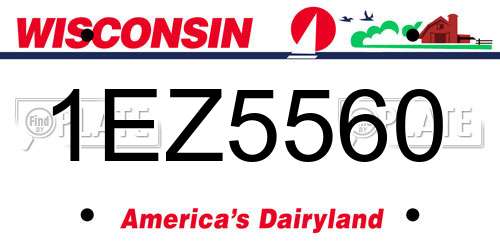 1EZ5560 Wisconsin License Plate