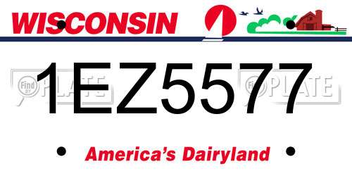 1EZ5577 Wisconsin License Plate