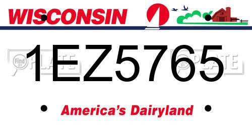 1EZ5765 Wisconsin License Plate