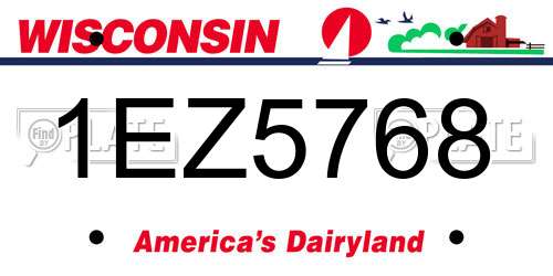 1EZ5768 Wisconsin License Plate
