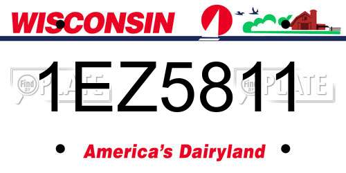 1EZ5811 Wisconsin License Plate