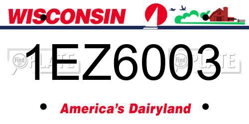 1EZ6003 Wisconsin License Plate