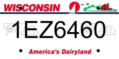 1EZ6460 Wisconsin License Plate