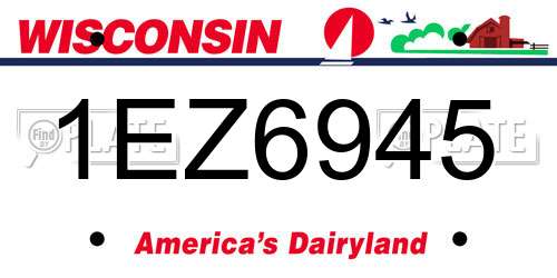1EZ6945 Wisconsin License Plate