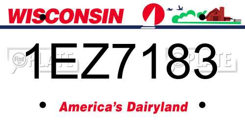 1EZ7183 Wisconsin License Plate
