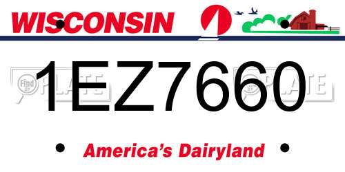 1EZ7660 Wisconsin License Plate