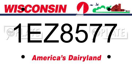 1EZ8577 Wisconsin License Plate