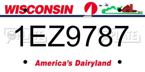 1EZ9787 Wisconsin License Plate