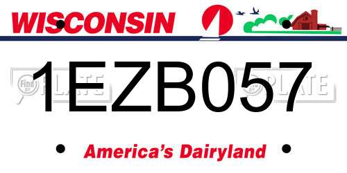1EZB057 Wisconsin License Plate