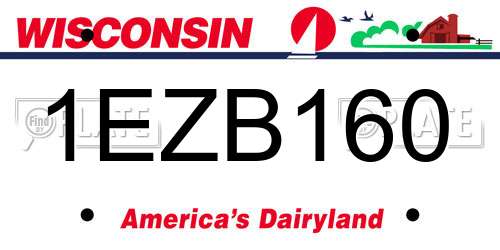 1EZB160 Wisconsin License Plate