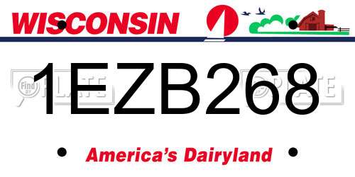 1EZB268 Wisconsin License Plate