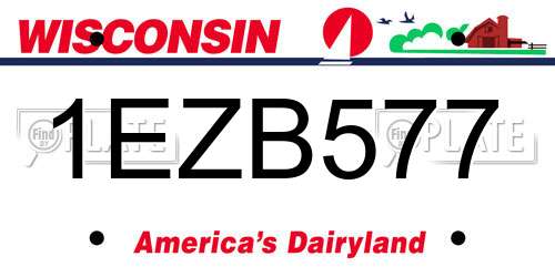 1EZB577 Wisconsin License Plate