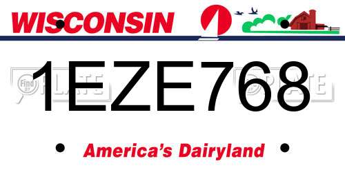 1EZE768 Wisconsin License Plate