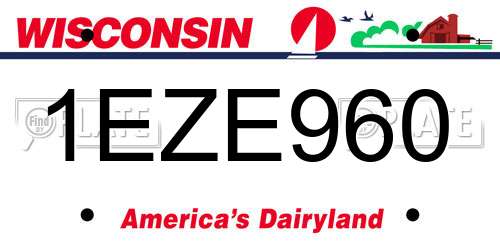 1EZE960 Wisconsin License Plate
