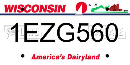 1EZG560 Wisconsin License Plate