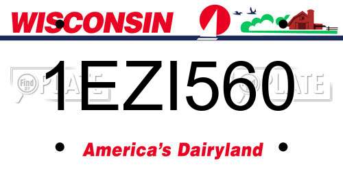 1EZI560 Wisconsin License Plate