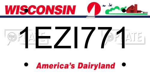 1EZI771 Wisconsin License Plate