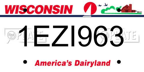 1EZI963 Wisconsin License Plate