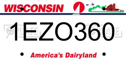 1EZO360 Wisconsin License Plate