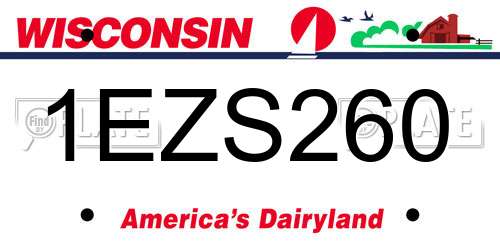 1EZS260 Wisconsin License Plate