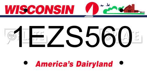 1EZS560 Wisconsin License Plate