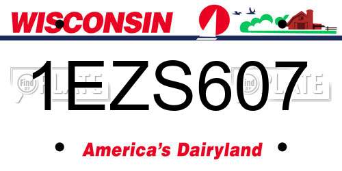 1EZS607 Wisconsin License Plate