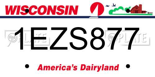 1EZS877 Wisconsin License Plate