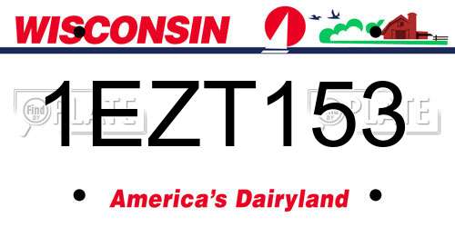 1EZT153 Wisconsin License Plate