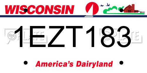1EZT183 Wisconsin License Plate