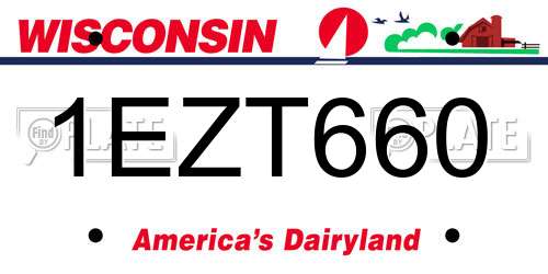 1EZT660 Wisconsin License Plate