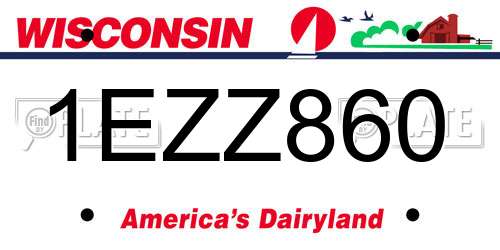 1EZZ860 Wisconsin License Plate