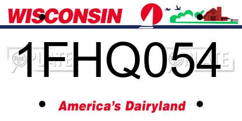 1FHQ054 Wisconsin License Plate