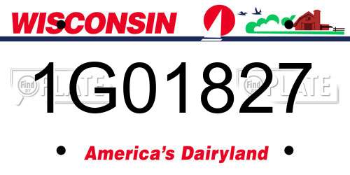 1G01827 Wisconsin License Plate