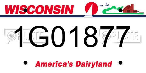 1G01877 Wisconsin License Plate