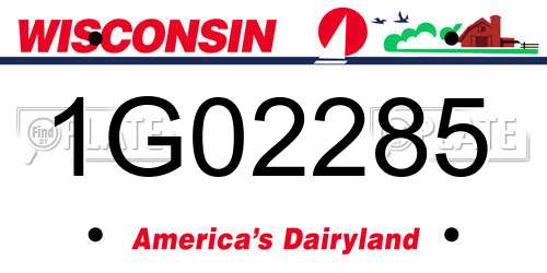 1G02285 Wisconsin License Plate