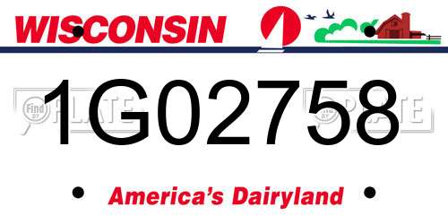 1G02758 Wisconsin License Plate