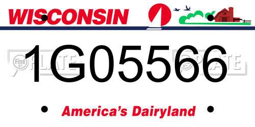 1G05566 Wisconsin License Plate