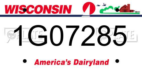 1G07285 Wisconsin License Plate