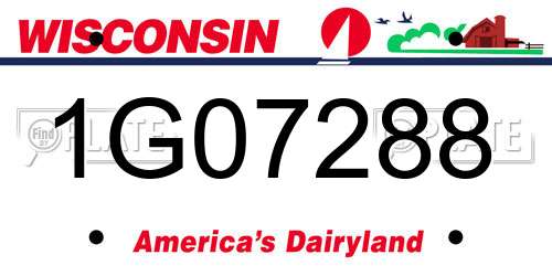 1G07288 Wisconsin License Plate