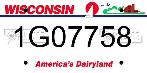 1G07758 Wisconsin License Plate