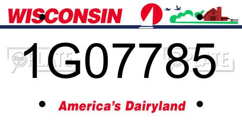1G07785 Wisconsin License Plate