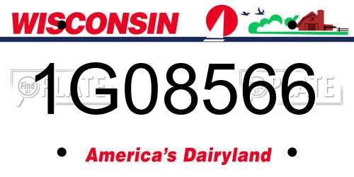 1G08566 Wisconsin License Plate