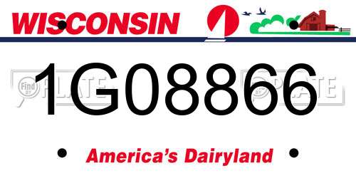 1G08866 Wisconsin License Plate