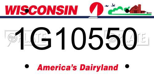 1G10550 Wisconsin License Plate