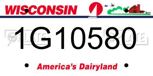 1G10580 Wisconsin License Plate